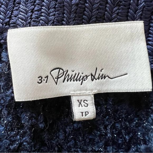 3.1 Philip Lim Metallic Peplum sweater top 17828 - Picture 6 of 8